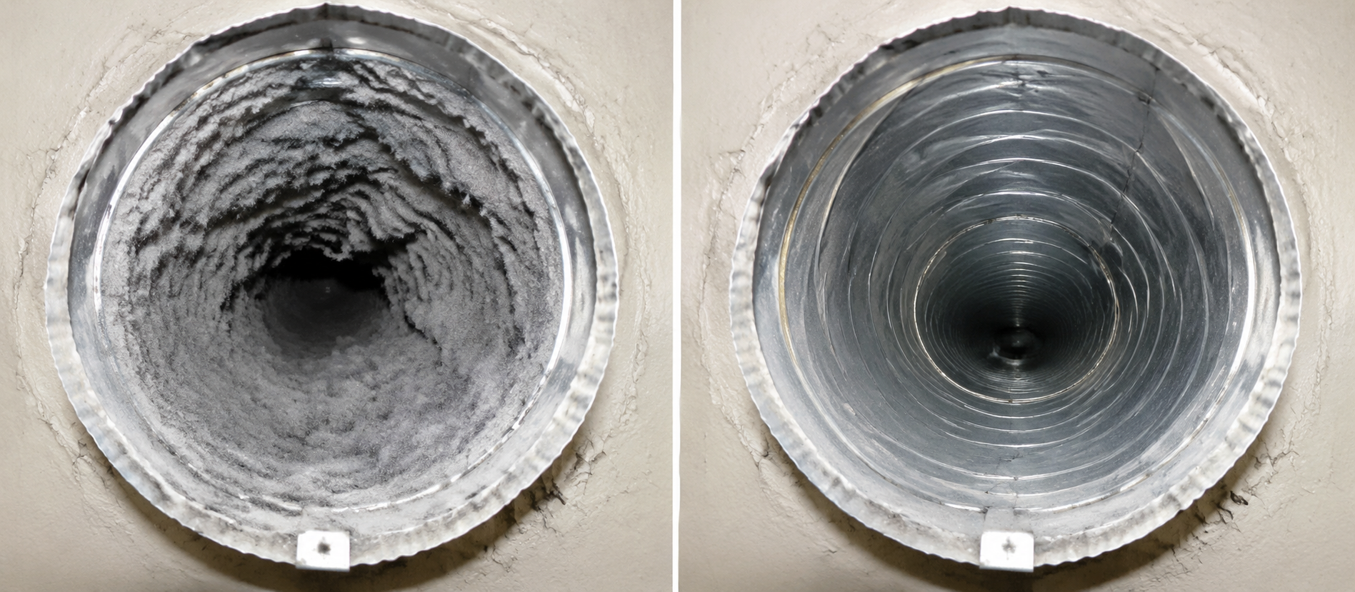 Dryer vent before and after lint removal